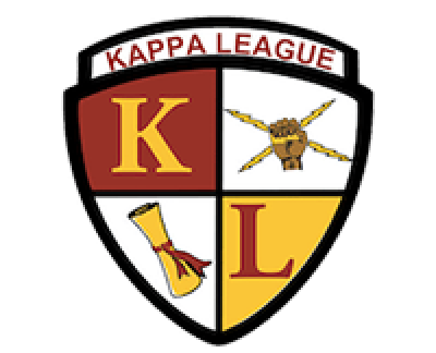Emblem of Kappa League with gold and red symbols on a shield.